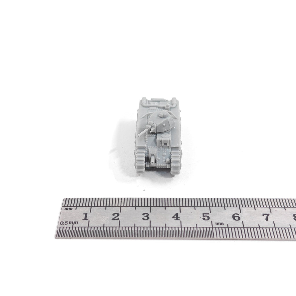 French Char B1 Tank, 3D Printed ,1/144 Scale Mini Tank Model,Resin