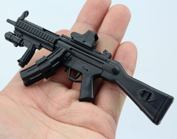 1/6 Scale Mini Gun Model, HK416 MP40 AK47 SVD TAC-50 M46 G36 PKP M240 Machine Gun，Plastic, Black,Easy To Assemble,For 12'' Action Figure