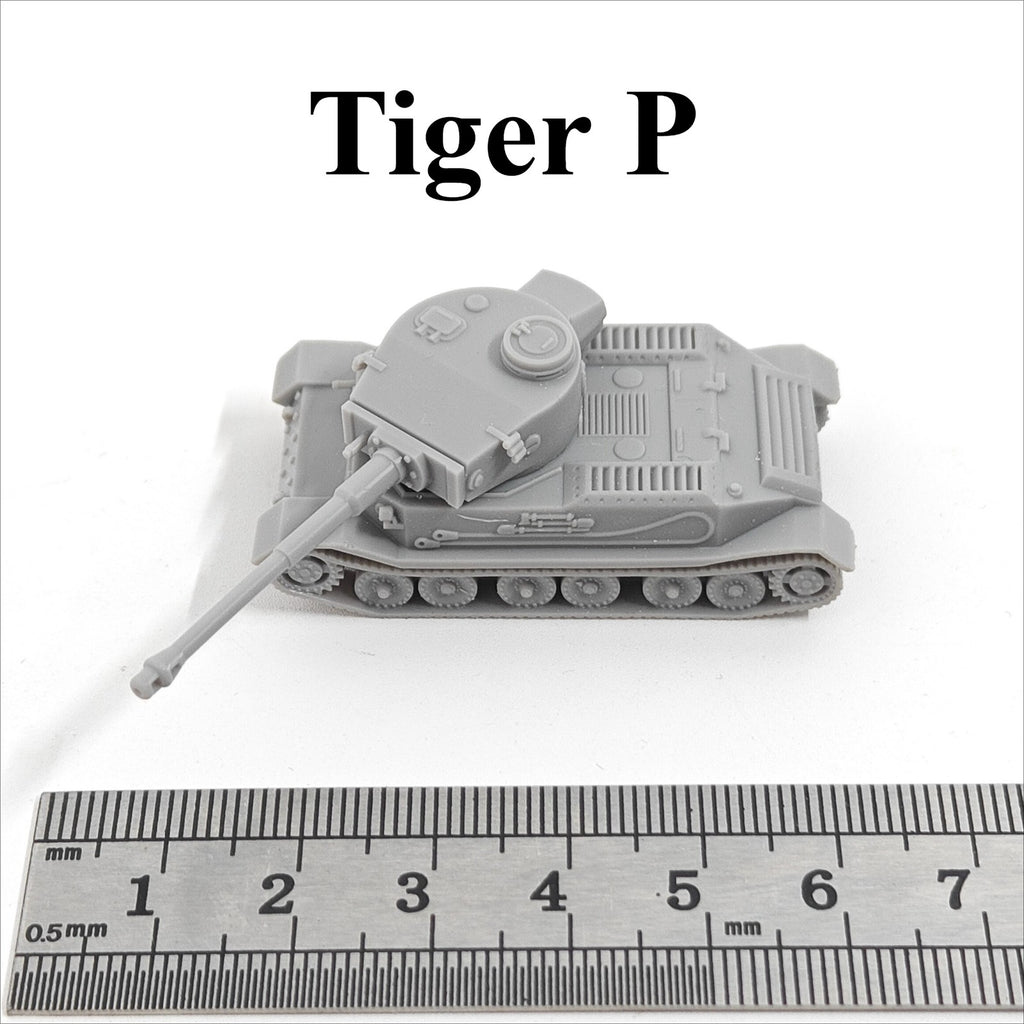 WWII German Tiger P Heavy Tank,3D Printed,1/144 Mini Tank Model,Resin