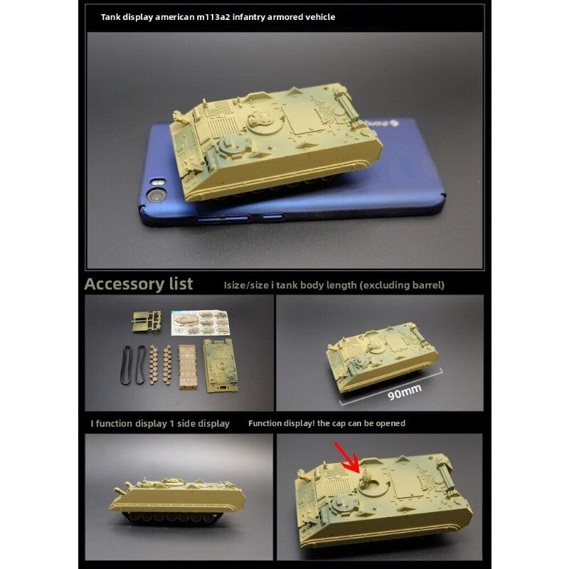 1/72 Scale Mini Plastic Assembled Tank Model Kit WWII Military Model Puzzles