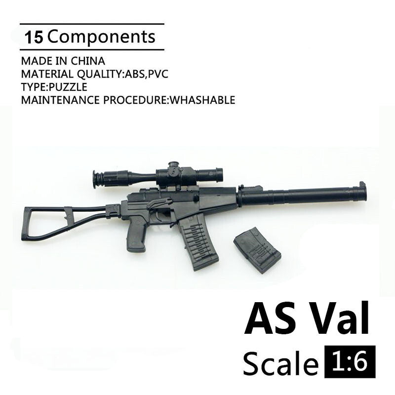 1/6 Scale Mini Gun Model, HK416 MP40 AK47 SVD TAC-50 M46 G36 PKP M240 Machine Gun，Plastic, Black,Easy To Assemble,For 12'' Action Figure